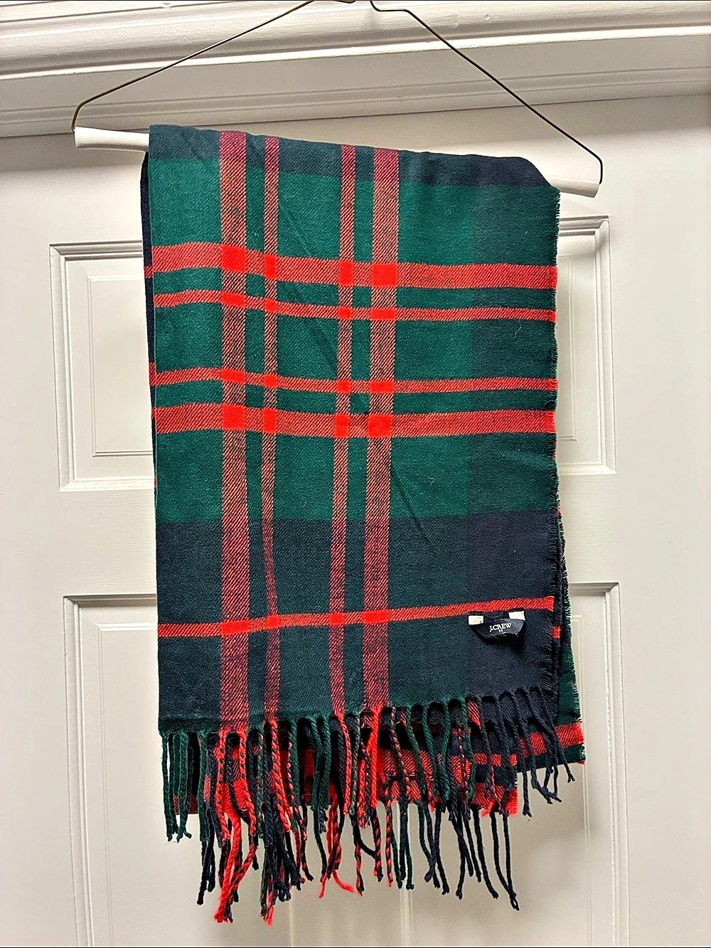 J.Crew Tartan Plaid Blanket Scarf Green & Red